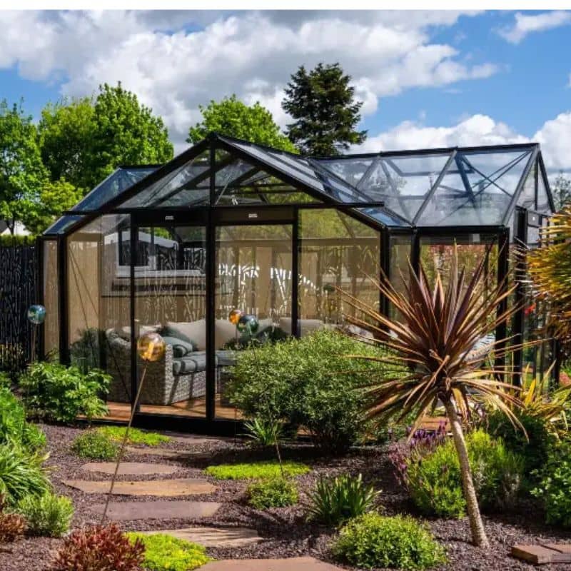 ACD Premium Orangery Greenhouse Héléne – T Shape 15 x 12ft Aluminium Frame + Safety Glass