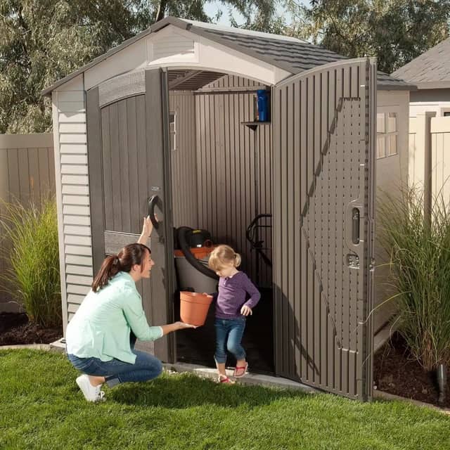 Lifetime 7 x 7 Plastic Garden Shed with 2 Windows