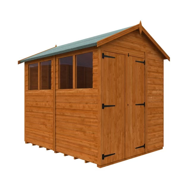 Woodlands Flex Pent Modular Garden Shed with Double Doors – Customisable Layout, Toughened Glass, 12mm Shiplap Cladding