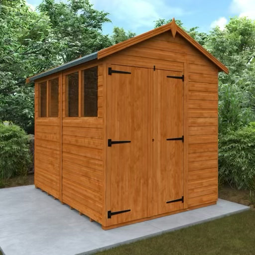 Woodlands Flex Pent Modular Garden Shed with Double Doors – Customisable Layout, Toughened Glass, 12mm Shiplap Cladding