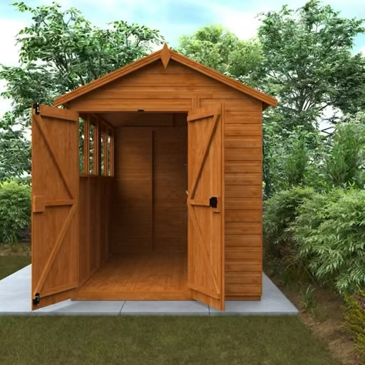 Woodlands Flex Pent Modular Garden Shed with Double Doors – Customisable Layout, Toughened Glass, 12mm Shiplap Cladding