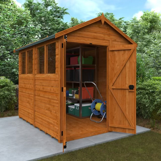 Woodlands Flex Pent Modular Garden Shed with Double Doors – Customisable Layout, Toughened Glass, 12mm Shiplap Cladding