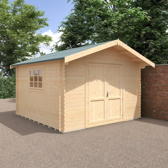 Woodlands Marlborough 28mm Log Cabin – UK Timber Garden Room for Hobby Space, Games room or Art Studio