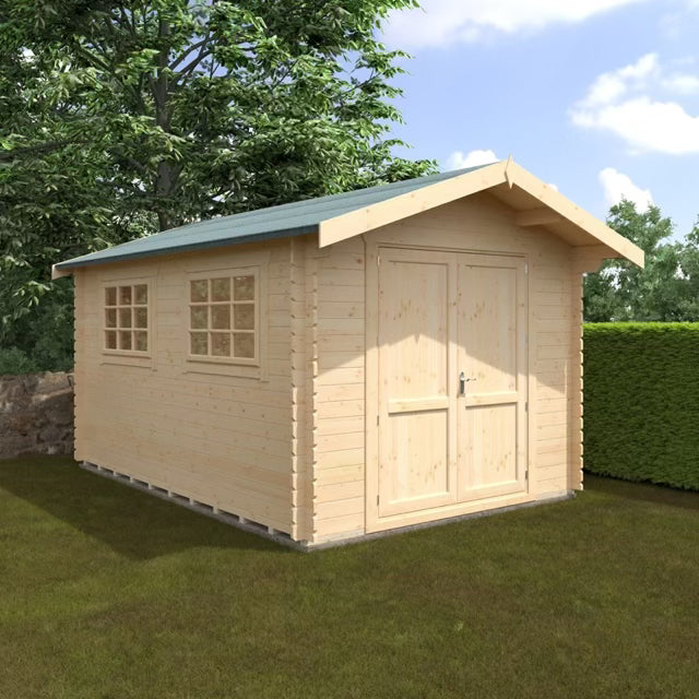 Woodlands Marlborough 28mm Log Cabin – UK Timber Garden Room for Hobby Space, Games room or Art Studio
