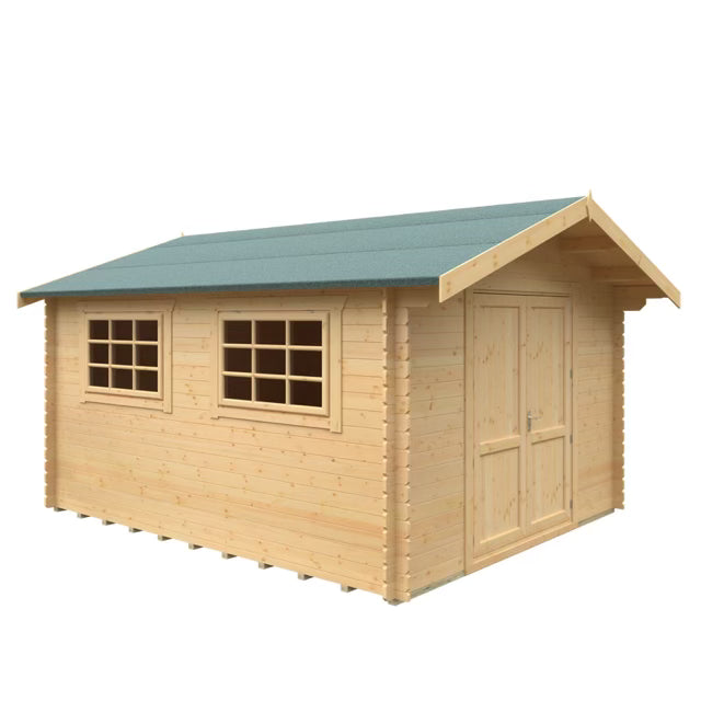 Woodlands Marlborough 28mm Log Cabin – UK Timber Garden Room for Hobby Space, Games room or Art Studio
