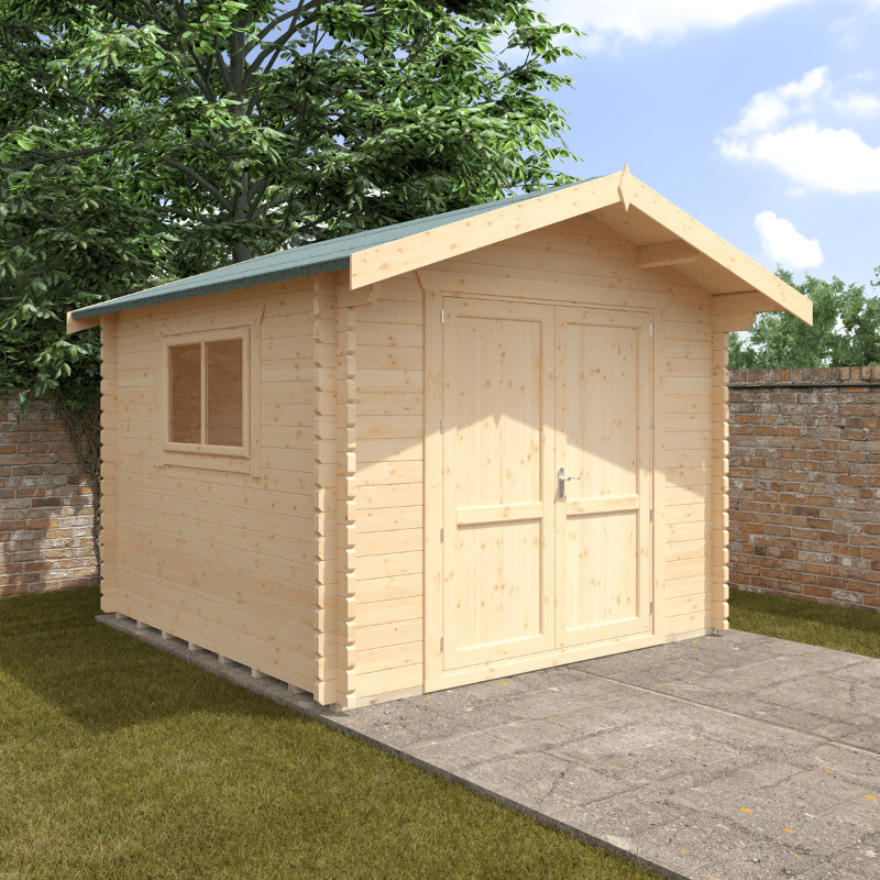 Woodlands Marlborough 44mm Log Cabin – UK Timber Garden Room for Hobby Space, Games room or Art Studio