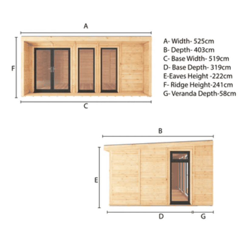 Mercia Edwinstowe 5x3m Insulated Garden Room with UPVC | Modern Home Office, Studio & Retreat