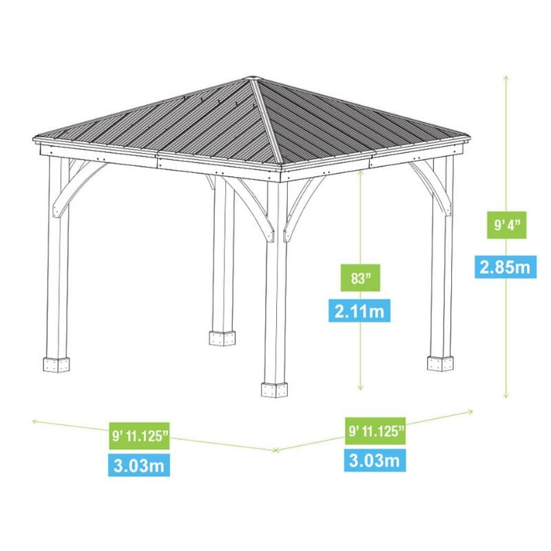 Meridian 10x10 Gazebo with Privacy Wall | Premium Outdoor Pavilion for Backyard & Patio