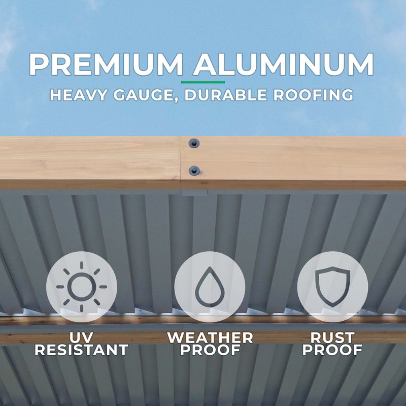 Meridian 10x20ft Adjustable Louvered Roof Pergola-Modern Aluminium Outdoor Shade