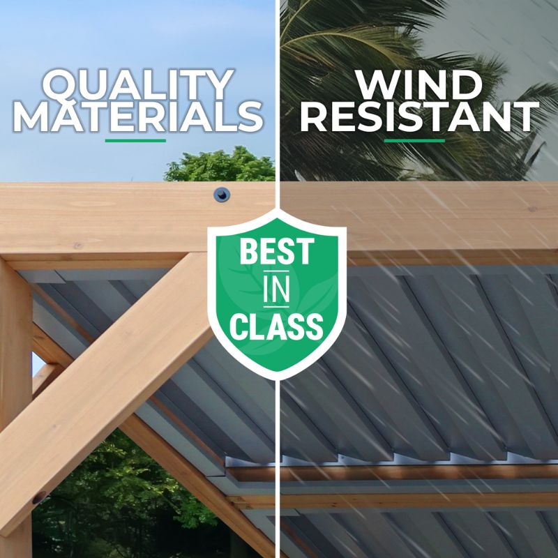 Meridian 10x20ft Adjustable Louvered Roof Pergola-Modern Aluminium Outdoor Shade