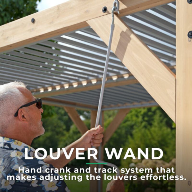 Meridian 10x20ft Adjustable Louvered Roof Pergola-Modern Aluminium Outdoor Shade