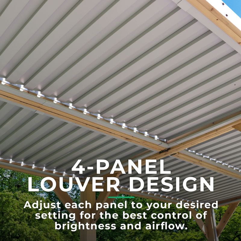 Meridian 10x20ft Adjustable Louvered Roof Pergola-Modern Aluminium Outdoor Shade