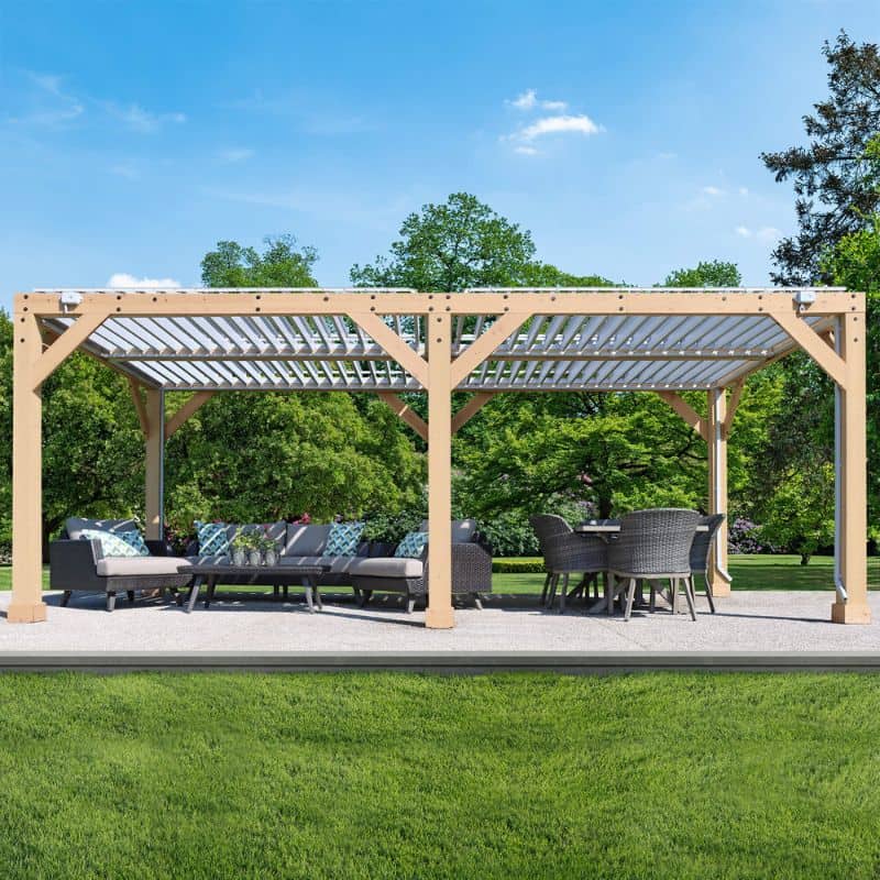 Meridian 10x20ft Adjustable Louvered Roof Pergola-Modern Aluminium Outdoor Shade