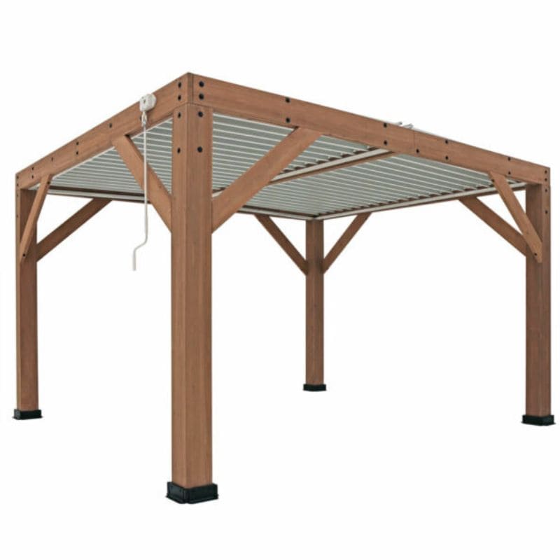 Meridian 13x11 Adjustable Louvered Roof Pergola-Modern Aluminium Outdoor Shade