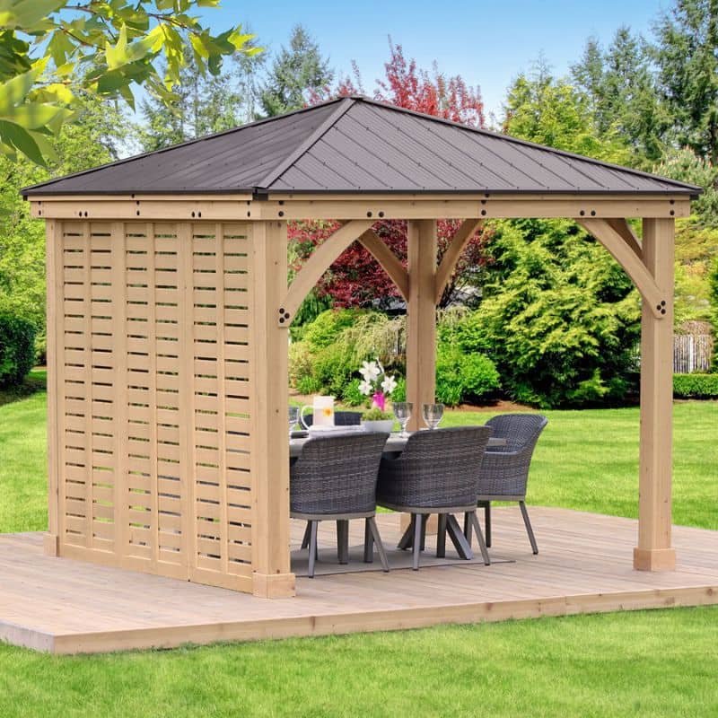Meridian 10x10 Gazebo with Privacy Wall | Premium Outdoor Pavilion for Backyard & Patio