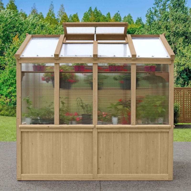 Meridian Greenhouse 6.7ft x 7.8ft | Premium Cedar Wood with Auto Roof Vent