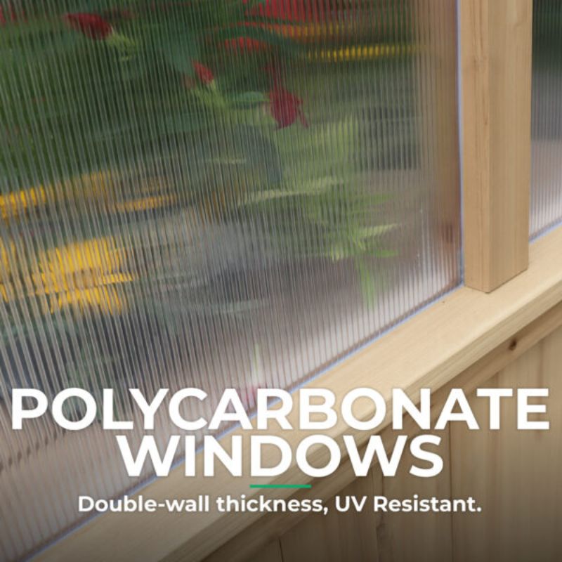 Meridian Greenhouse 6.7ft x 7.8ft | Premium Cedar Wood with Auto Roof Vent