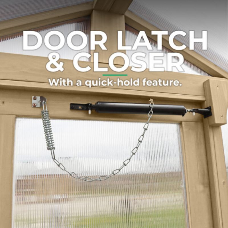 Meridian Greenhouse 6.7ft x 7.8ft | Premium Cedar Wood with Auto Roof Vent