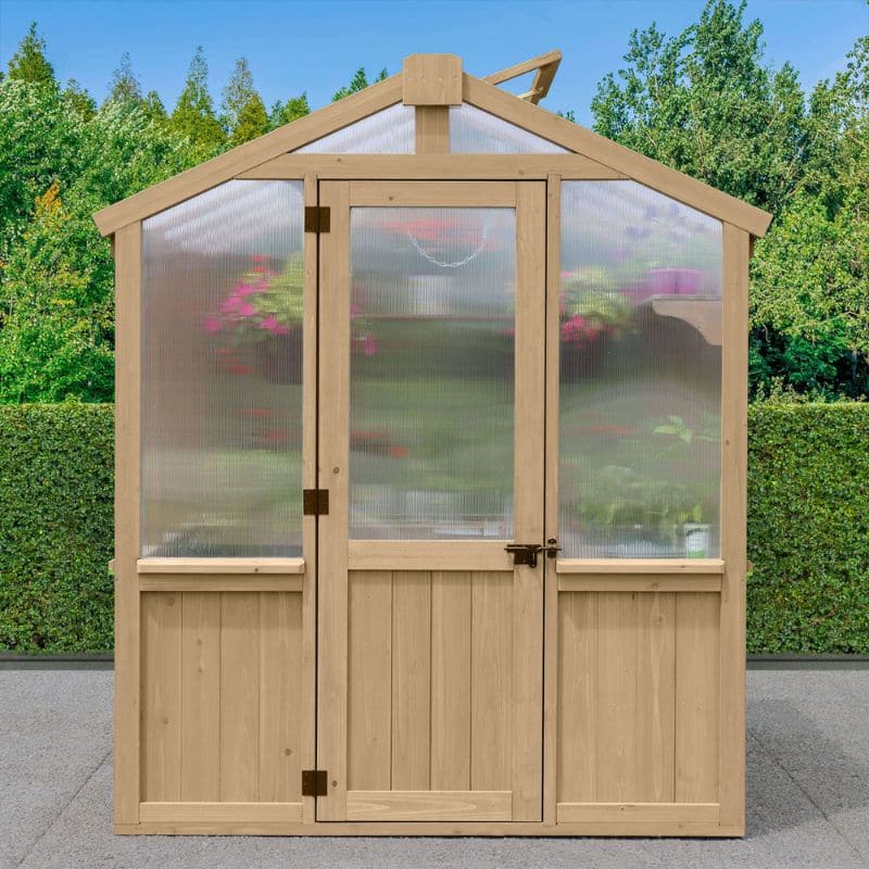 Meridian Greenhouse 6.7ft x 7.8ft | Premium Cedar Wood with Auto Roof Vent