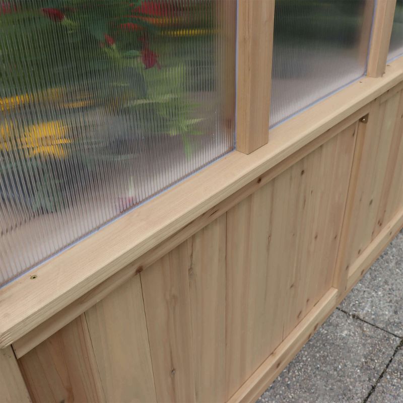 Meridian Greenhouse 6.7ft x 7.8ft | Premium Cedar Wood with Auto Roof Vent