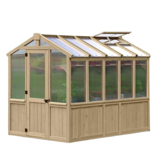 Meridian Greenhouse 8ft x 9.7ft | Premium Cedar Wood with Auto Roof Vent