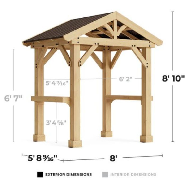 Meridian Grilling Pavilion 5.8ft x 8ft | Premium Outdoor Pavilion for Backyard & Patio