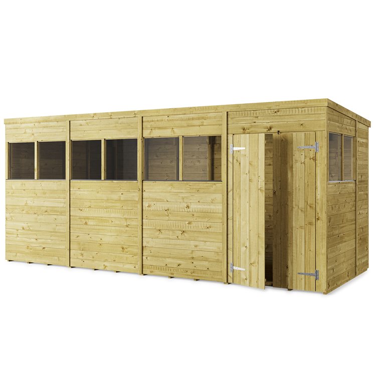 Store More Tongue and Groove Garden Shed - Pent Roof 16x8