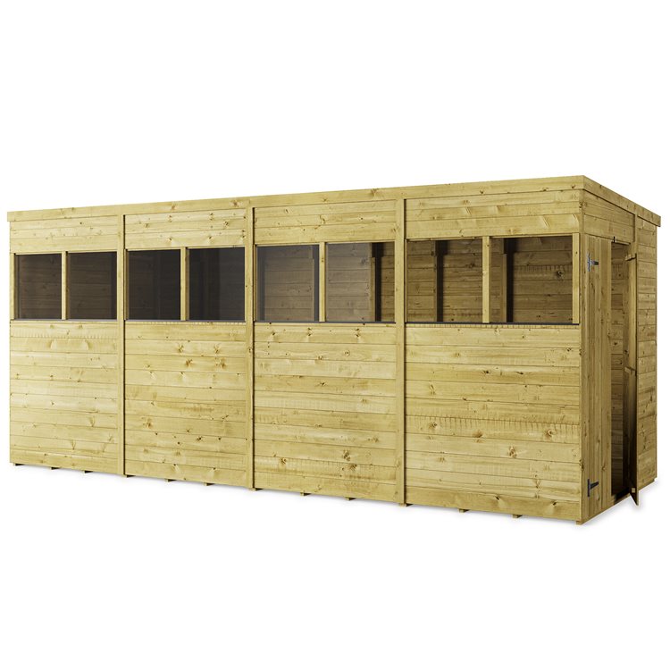 Store More Tongue and Groove Garden Shed - Pent Roof 16x8