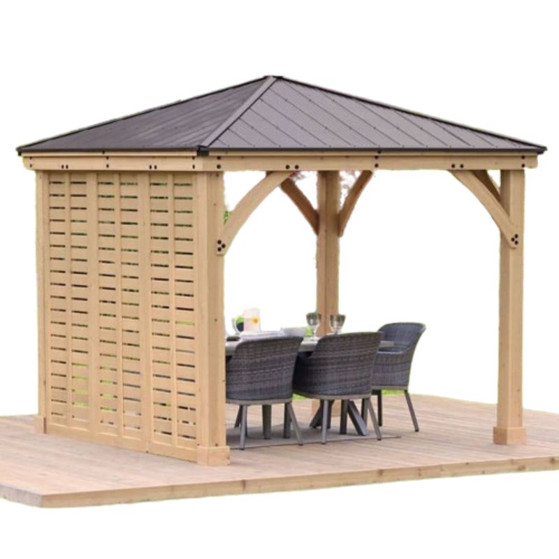 Meridian 10x10 Gazebo with Privacy Wall | Premium Outdoor Pavilion for Backyard & Patio