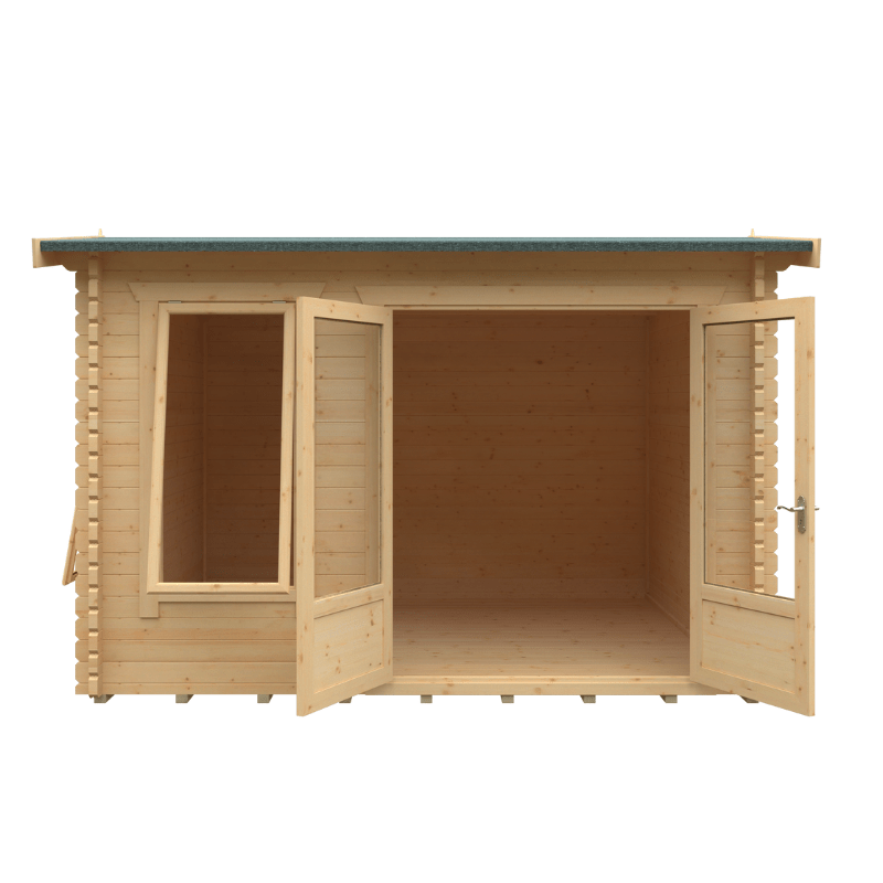 Woodlands Longleat 28mm Log Cabin Heavy Duty Garden Building With Double Glazed Windows & Door