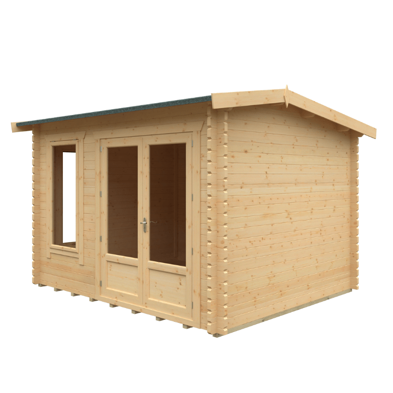 Woodlands Longleat 28mm Log Cabin Heavy Duty Garden Building With Double Glazed Windows & Door