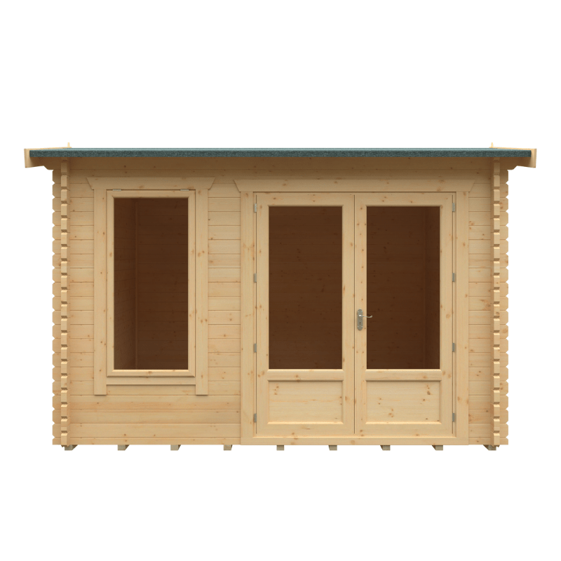 Woodlands Longleat 28mm Log Cabin Heavy Duty Garden Building With Double Glazed Windows & Door