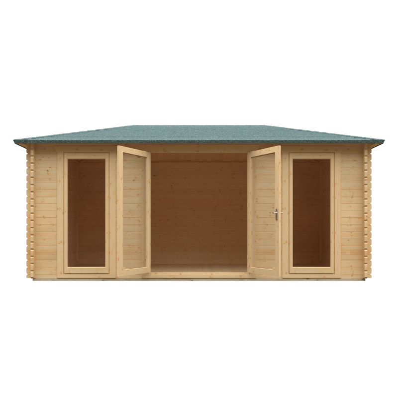 Woodlands Regatta Dual-Purpose Garden Log Cabin – Insulated Timber Office or Home Gym | UK-Made | Custom Sizes & Glazing Options