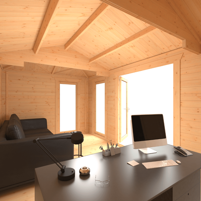 Woodlands Regatta Dual-Purpose Garden Log Cabin – Insulated Timber Office or Home Gym | UK-Made | Custom Sizes & Glazing Options
