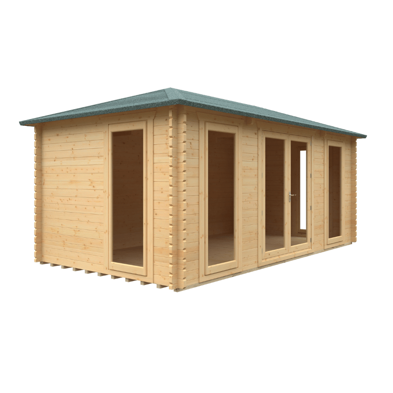 Woodlands Regatta Dual-Purpose Garden Log Cabin – Insulated Timber Office or Home Gym | UK-Made | Custom Sizes & Glazing Options