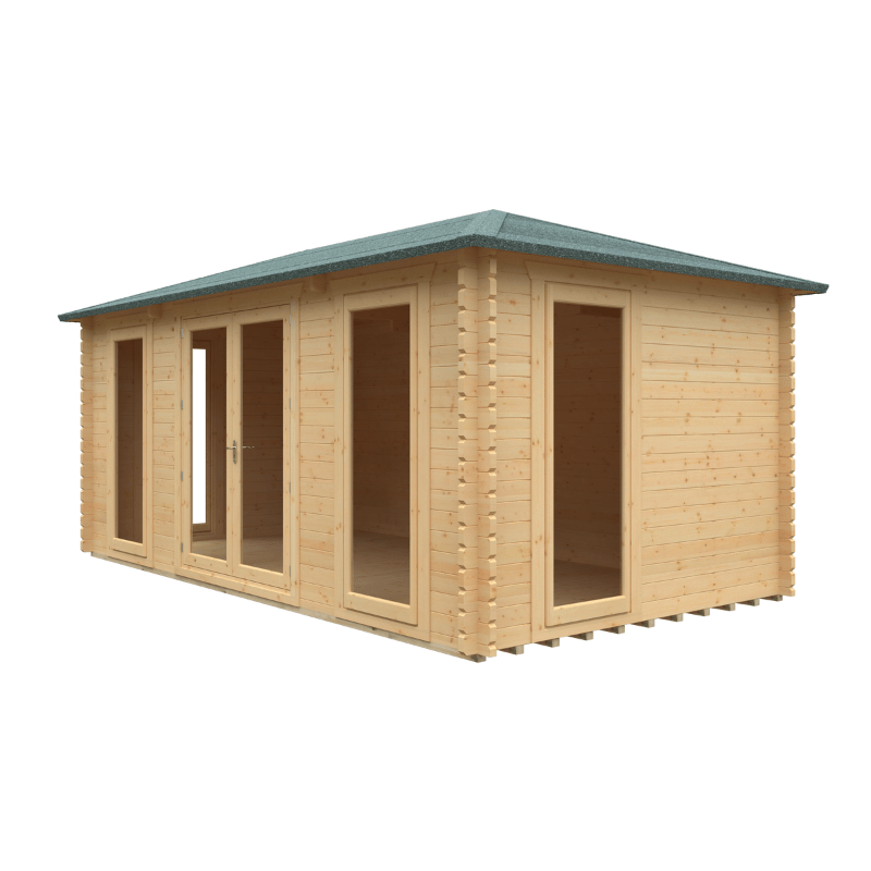 Woodlands Regatta Dual-Purpose Garden Log Cabin – Insulated Timber Office or Home Gym | UK-Made | Custom Sizes & Glazing Options