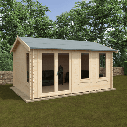 Woodlands Sherborne 44mm Garden Log Cabin – Premium Outdoor Office & Leisure Room