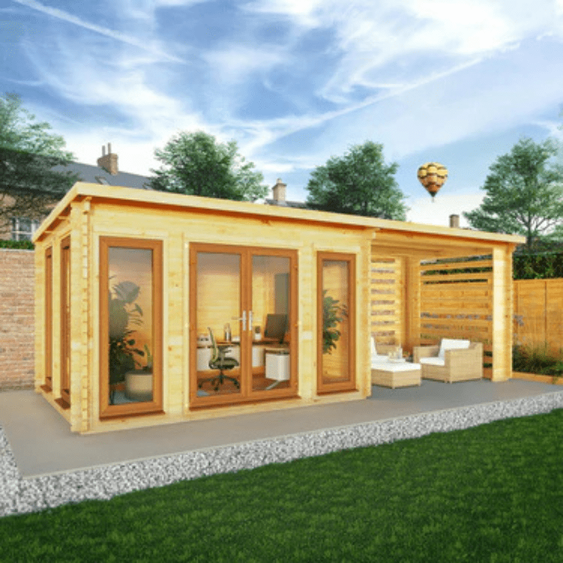 Mercia 7x3-studio-pent-with-slatted-area-oak-upvc-