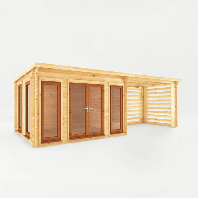 Mercia 7x3-studio-pent-with-slatted-area-oak-upvc-