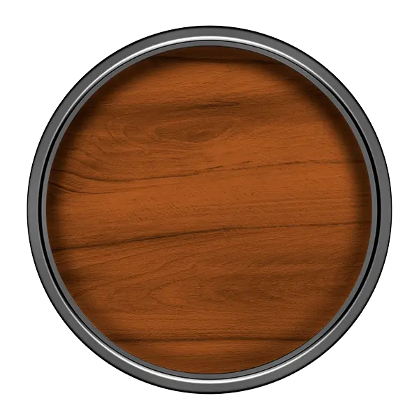 Wooden surface in a circular frame on a white background