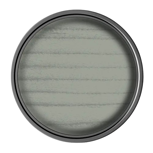 Round gray filter with metallic rim on a white background