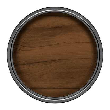 Wooden surface with a metallic rim on a white background