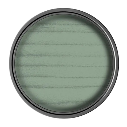 Round green filter with a black rim on a white background