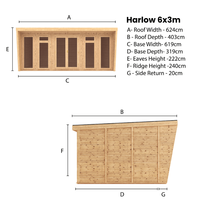 Mercia Harlow Premium Insulated Garden Room 6x3m – Luxury All-Season Double Glazed Garden Office, Gym &amp; Studio | Fully Fitted, UK-Made