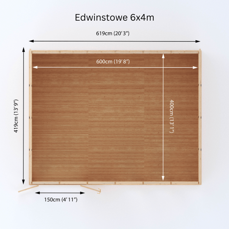 Woodlands Edwinstowe 6x4m Premium Insulated Garden Room