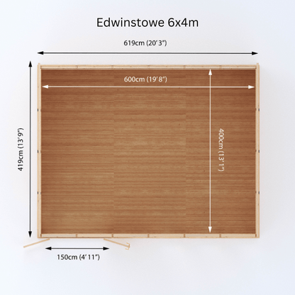 Woodlands Edwinstowe 6x4m Premium Insulated Garden Room