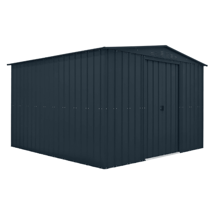Globel Apex Metal Shed 10x10ft– Galvanised Steel Garden Storage with Double Doors
