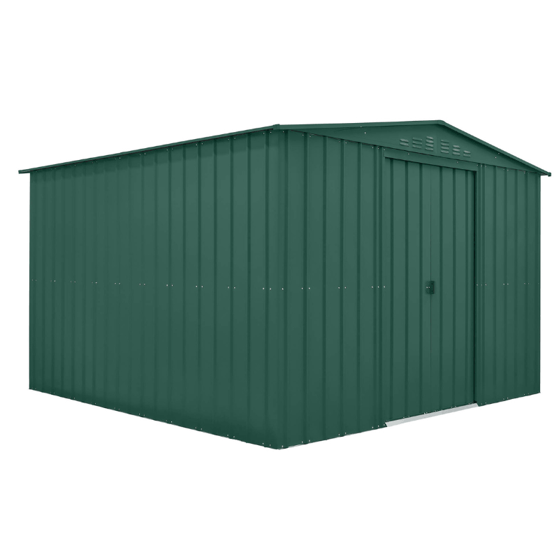 Globel Apex Metal Shed 10x10ft– Galvanised Steel Garden Storage with Double Doors