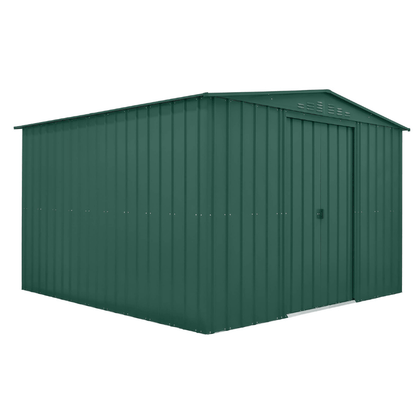 Globel Apex Metal Shed 10x10ft– Galvanised Steel Garden Storage with Double Doors