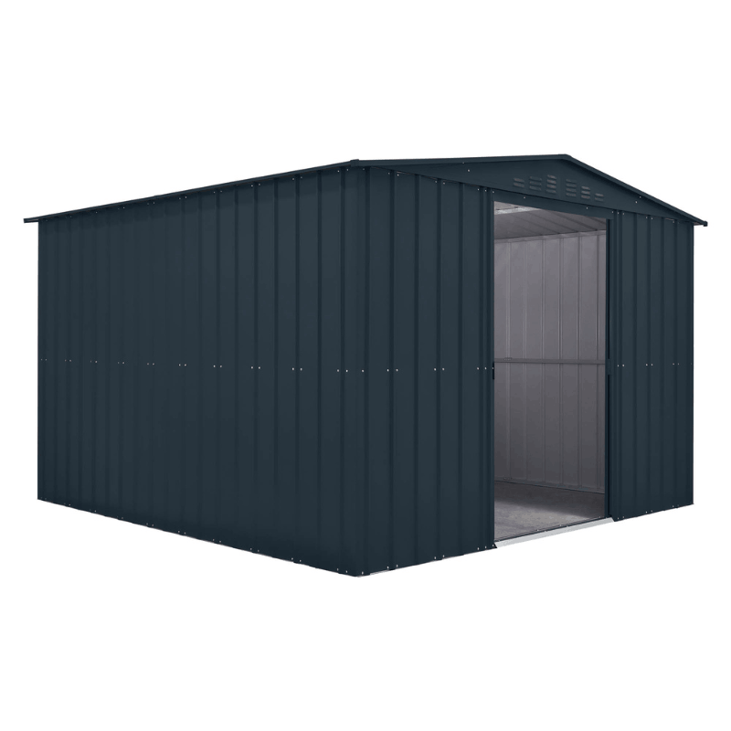 Globel Apex Metal Shed 10x10ft– Galvanised Steel Garden Storage with Double Doors
